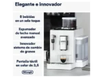 Cafetera superautomática - De'Longhi Rivelia EXAM440.35.W, 1450 W, 19 bar, Molinillo integrado, Espumador leche, Táctil, 4 perfiles, 8 recetas, Blanco - Imagen 8