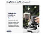 Cafetera superautomática - De'Longhi Rivelia EXAM440.35.W, 1450 W, 19 bar, Molinillo integrado, Espumador leche, Táctil, 4 perfiles, 8 recetas, Blanco - Imagen 7